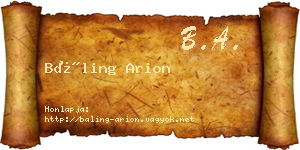 Báling Arion névjegykártya